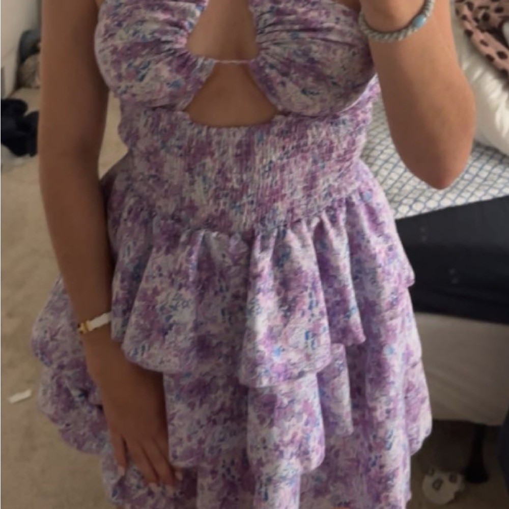 Purple Floral Kids Dress